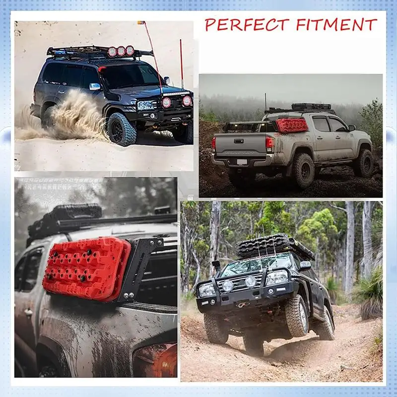 NEW-Universal Car Recovery Board Mounting Pins Base Plates Kits Easy-To-Install Escape Board Mount Safetys Traction Board