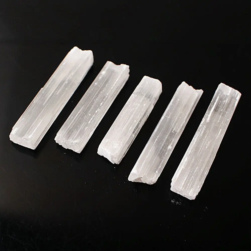 Irregular Shape Mineral Specimen Jewelry Making Crystal Quartz Healing Stone White Selenite Wand Natural Gypsum Sticks