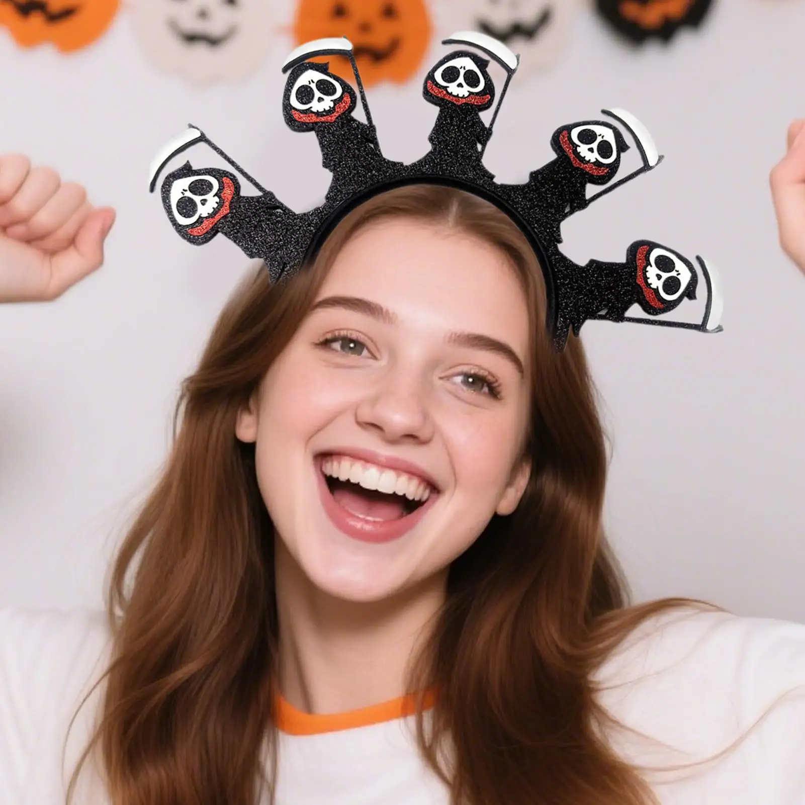 

Halloween Ghost Spooky Headband For Women Halloween Festival Party Stage Performance Villains Cosplay DIY Hair Accessories