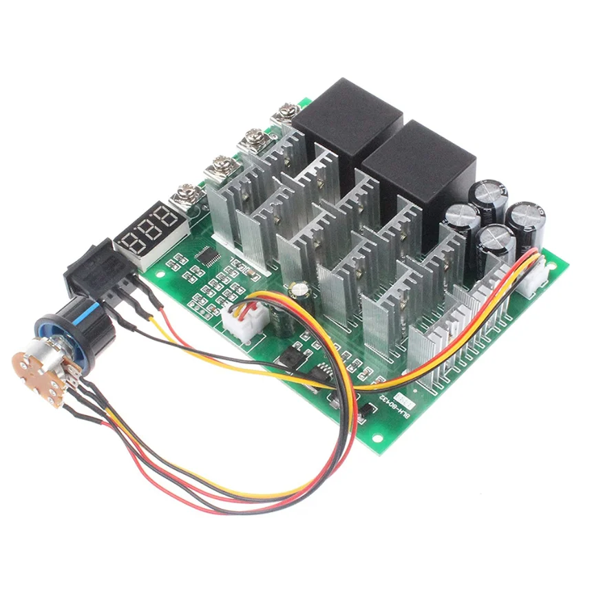 Controlador de velocidad del Motor DC10V-55V, convertidor de marcha atrás hacia adelante, 100a máx. con interruptor de perilla, equipo eléctrico, 1 piezas, 12V, 36V, 48V, 60a