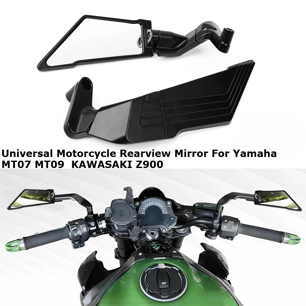 Motorcycle Rear View Mirrors Stealth Wind Wing Side Mirrors   for Kawasaki Z900 1000 Z400 ZH2 Z750 Z900RS Z1000R YAMAHA MT 07 09