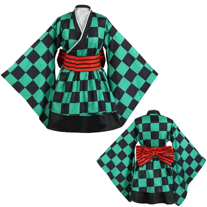 DY2025Anime Temporada 2 Agatsuma Zenitsu Kamado Tanjirou Rengoku disfraz de Cosplay femenino uniforme peluca Anime vestido tipo kimono mujeres hombres