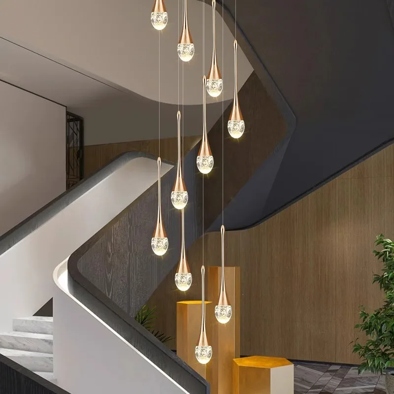 Imagem -03 - Nordic Pendant Lights For Home Decoration Stair Chandelier Sala de Estar e Jantar Luz de Teto Iluminação Interna