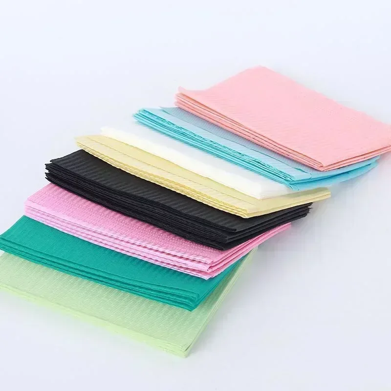 125Pcs Dentist Medical Clean Pad Dental Disposable Bib Paper Scarf Waterproof Color Towel Tablecloths Odontologia Care Supplies