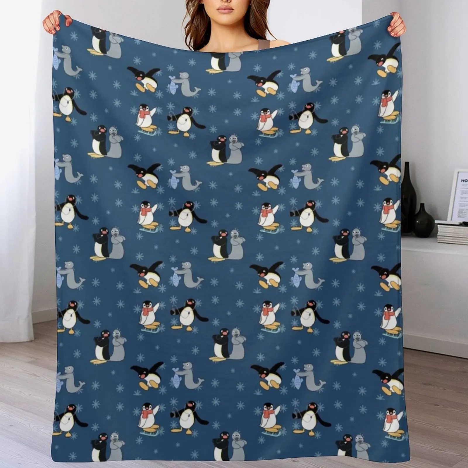 

Pingu noot noot Throw Blanket Blankets For Sofas Blankets For Bed Blankets