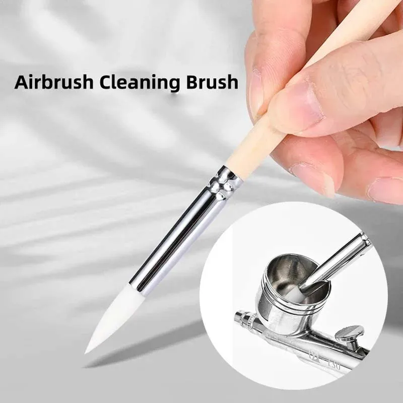 Cleaning Brush Wooden Handle Hobby Model Building DIY Accessories Tool Airbrush Cleaning Brush Quick Clean corrosion resistance