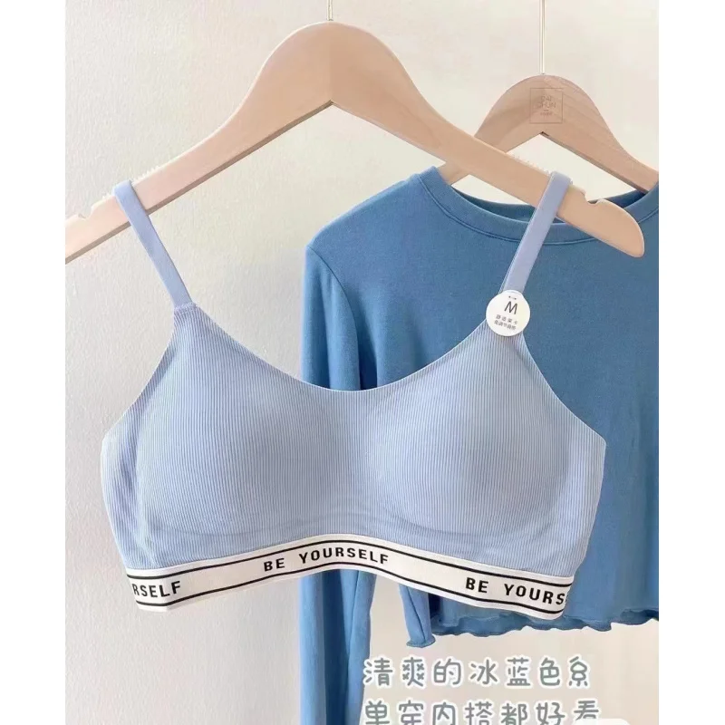 Life and Sports Underwear No Steel Ring Thread Letter Seamless Sexy European and American Style TikTok Xiaohongshu Live Bra