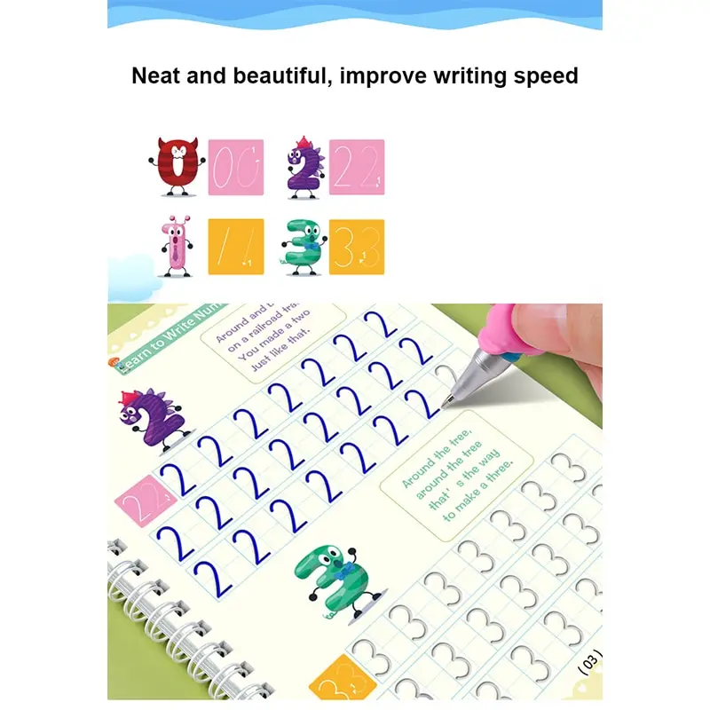 Writing Exercise Books English Groove Magic Practice Copybook Children\'s Book Learning Numbers Letters Alphabet Calligraphy Gift