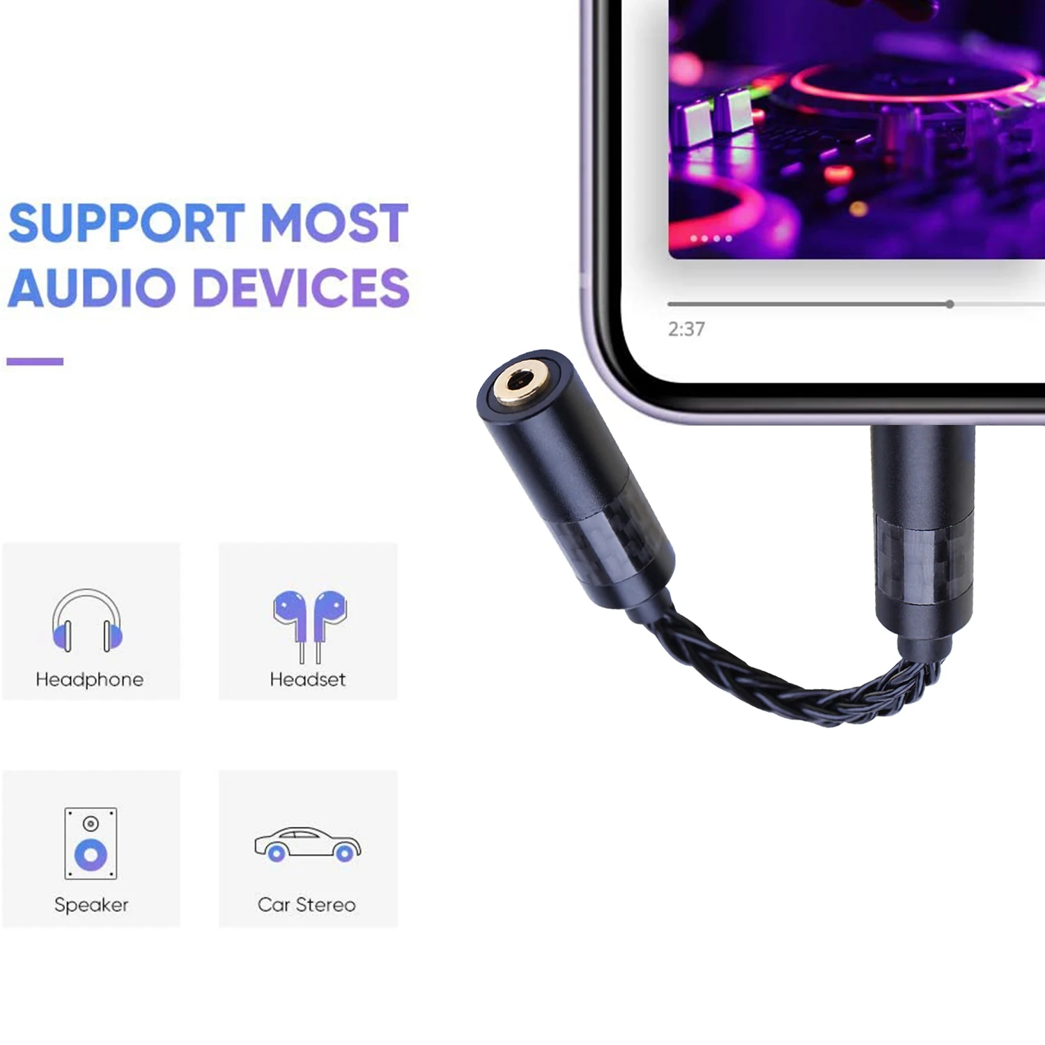 2,5/3,5/4,4 mm Kopfhörer-Verlängerungskabel, symmetrischer Audio-Adapter, Kopfhörer-Konvertierungskabel, Adapterkabel, passend für die meisten Audiogeräte – Detail 1