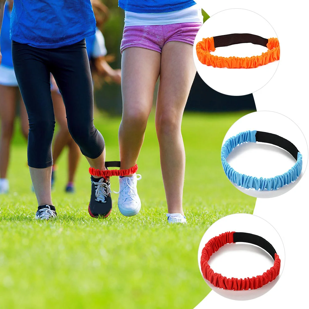 4 Pcs Two-person Three-legged Strap Teamwork Training Bands Elastic Tie Ropes Supple Game Props Race Interaction