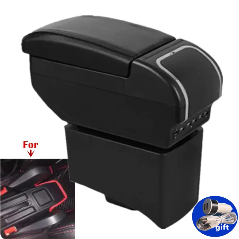 

For Volkswagen VW Vento Polo V 2009-2020 Polo Vivo Car Armrest Box Center Storage box Retrofit cup holder Car Accessories