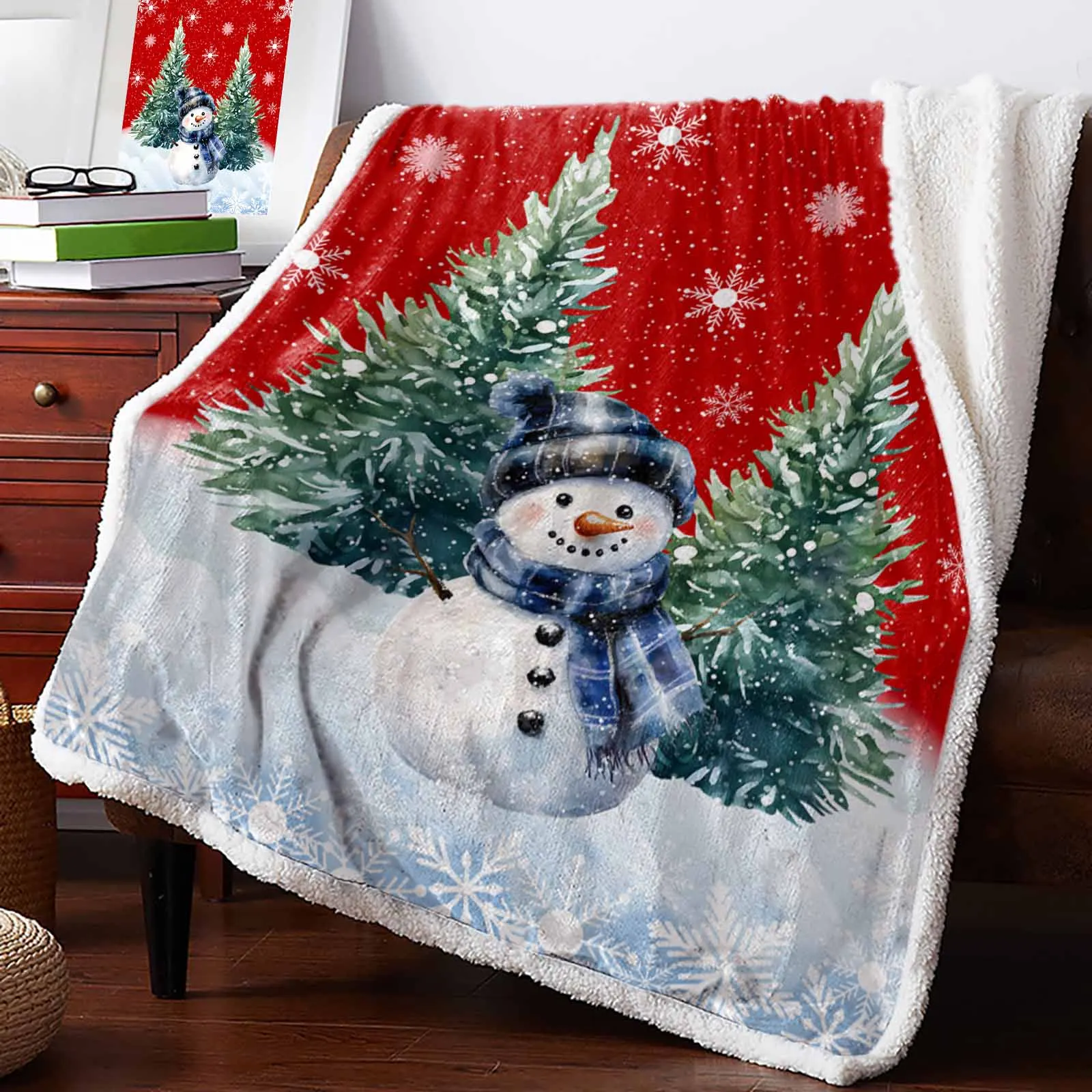 

Christmas And Winter Snowman Cashmere Blanket Warm Winter Soft Throw Blankets For Beds Sofa Wool Blanket Bedspread