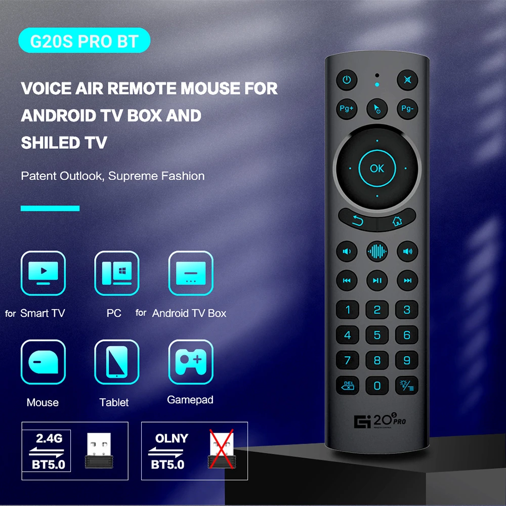 G20S PRO BT Voice Remote Control 2.4G Wireless Bluetooth Air Mouse G20 BT Microphone Gyroscope IR Learning for Android TV Box