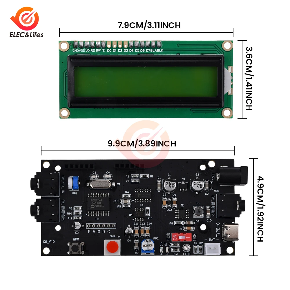 DC 5-12V 500mA Radio Morse Code Decoder Cw Decoder Morse Code Reader Morse Code Translator Ham Radio With Digital LCD