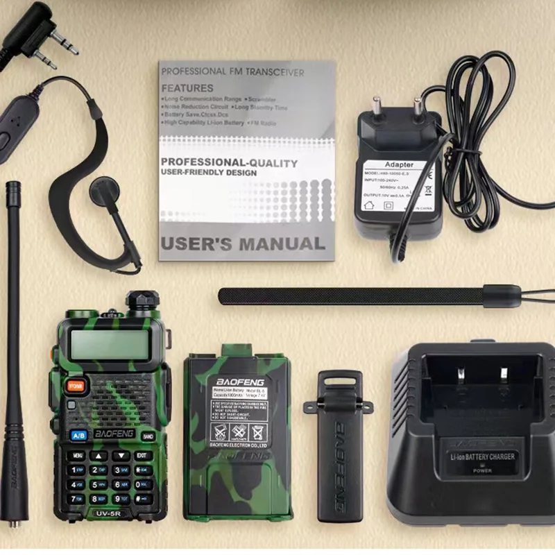 Baofeng-walkie-talkie de doble segmento, menú de acceso directo de camuflaje de UV-5R, Radio de mano UV