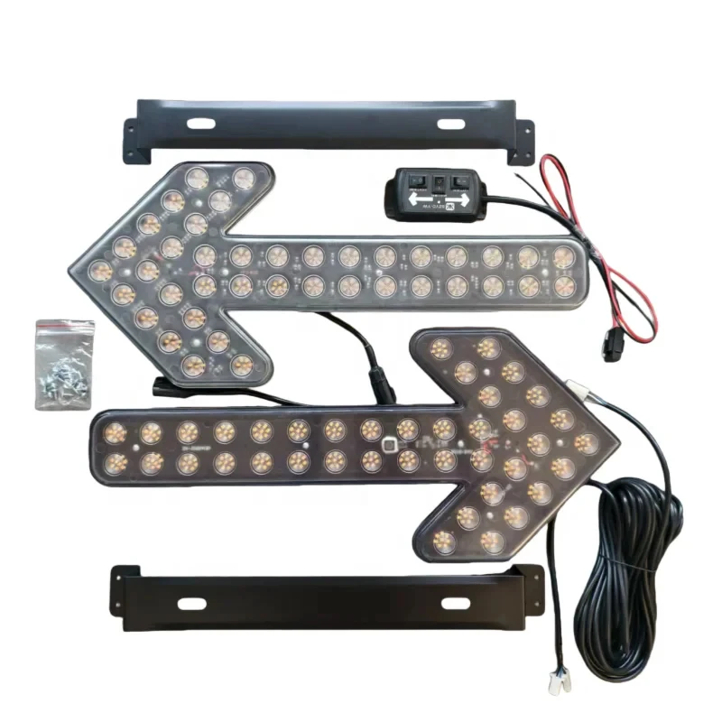 DC12V Arrow Light for Sprinkler Truck, LED Rear Guide Turn Signal Indicator for Sanitation Garbage Truck & Sweeper Vehicle