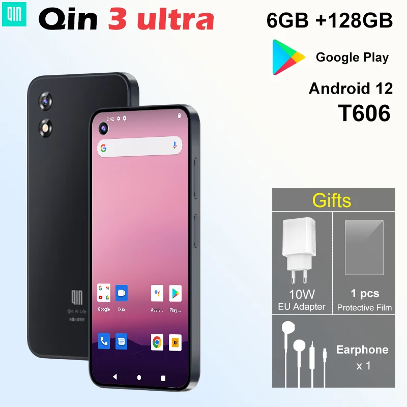 Qin 3 ultra T606 5,05 pulgadas 6GB 128GB Wifi Bluetooth 5,2 pantalla táctil 720*1520 versión Global teléfono Android