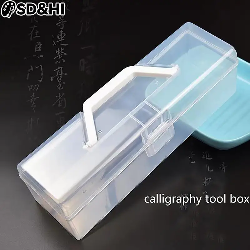 Handheld Painting Brushes Holder Storage Calligraphy Pens Case Organizer Containers Box Drawing Brushs Pencils Case Art Supplies