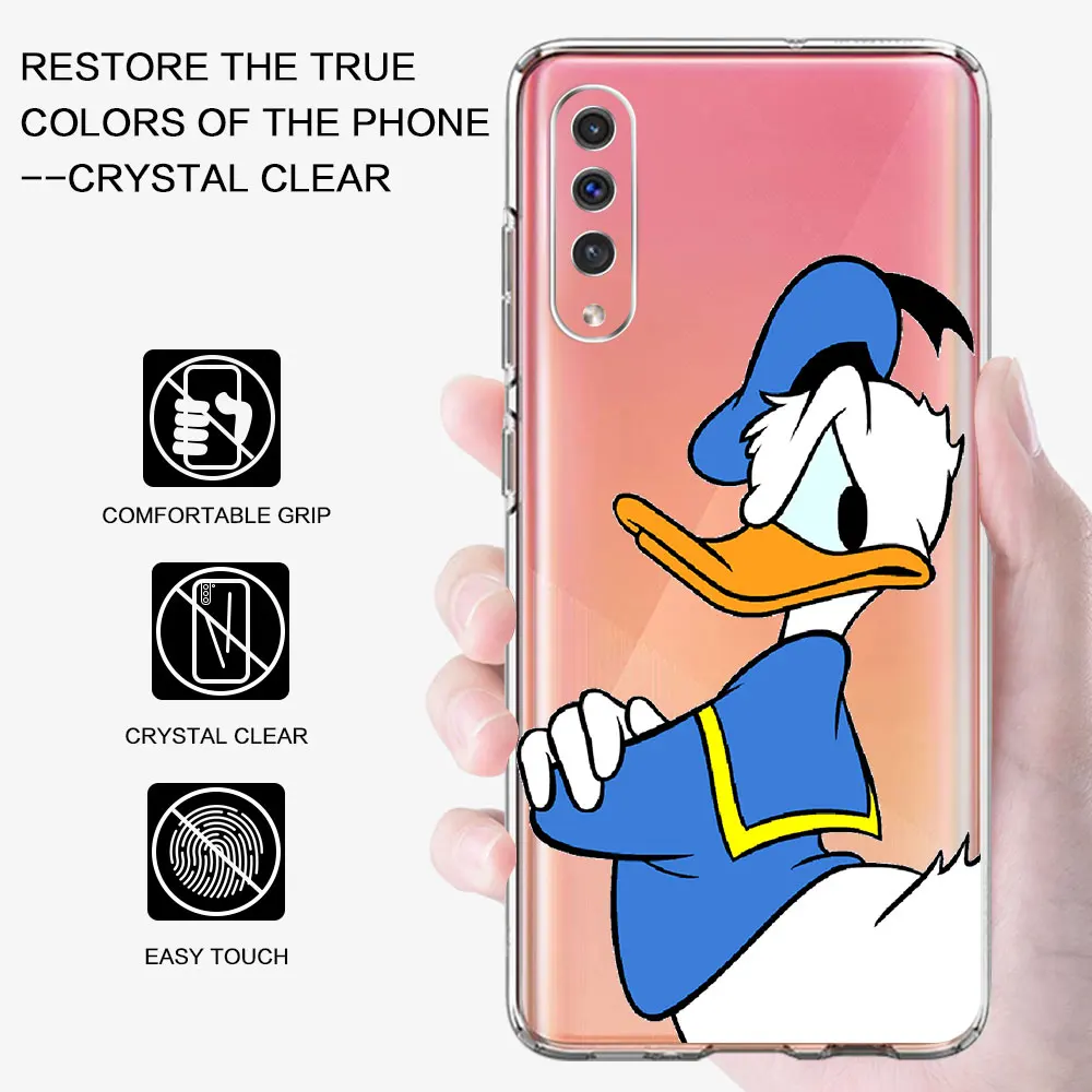 Donald Daisy Duck Cute Phone Case for Samsung Galaxy A40 A20e A30s A7 A70 A70s A6 A8 A04s A50 A50s A9 A10 TPU Transparent Cover