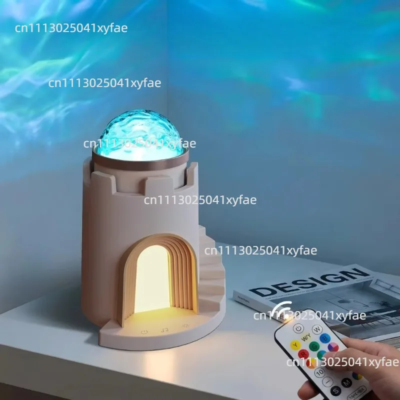 Castle Water Wave Projector Night Light, Bluetooth Speaker, Romantic Atmosphere Lamp, Bedroom Bedside Lamp, Birthday Gift