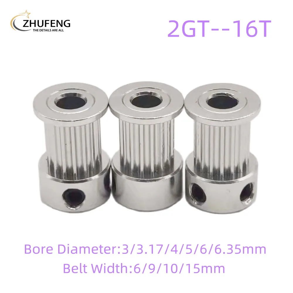 3D Printer Parts GT2 Timing Pulley 16 Tooth Teeth Bore 3/ 3.17/4/5/6/6.35mm Synchronous Wheels Width 6/9/10/15mm Belt