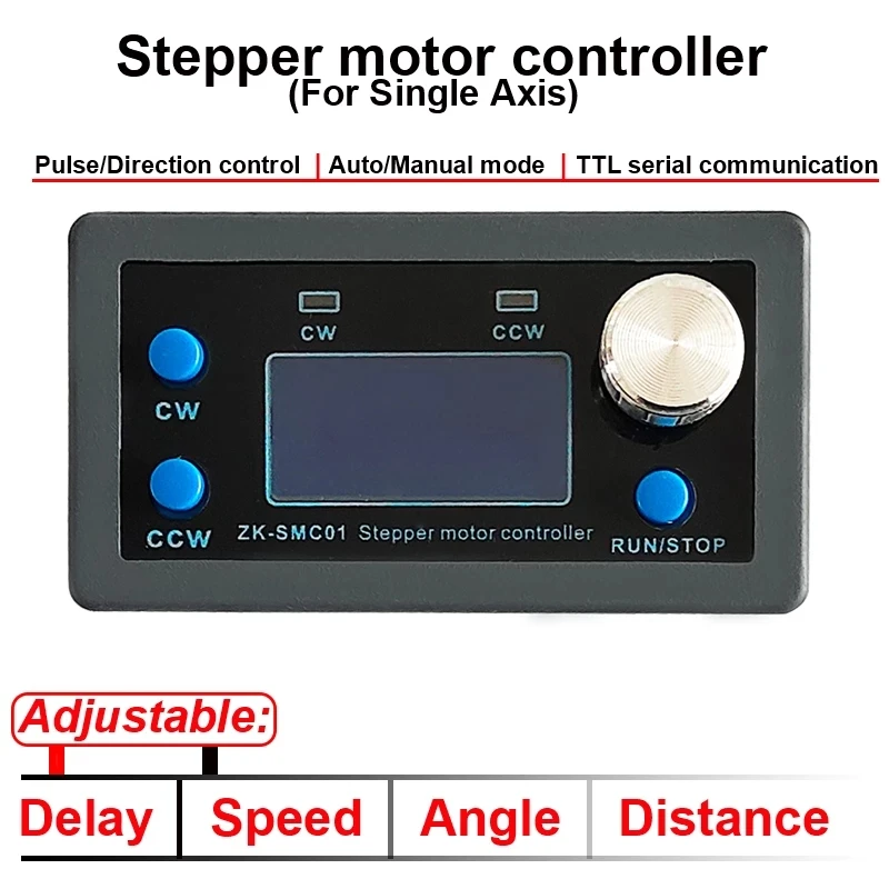 Nema 17/22 DC Stepper Motor Controller Adjustable Speed Angle Delay Distance CW CCW Module Regulator PLC Serial Communication