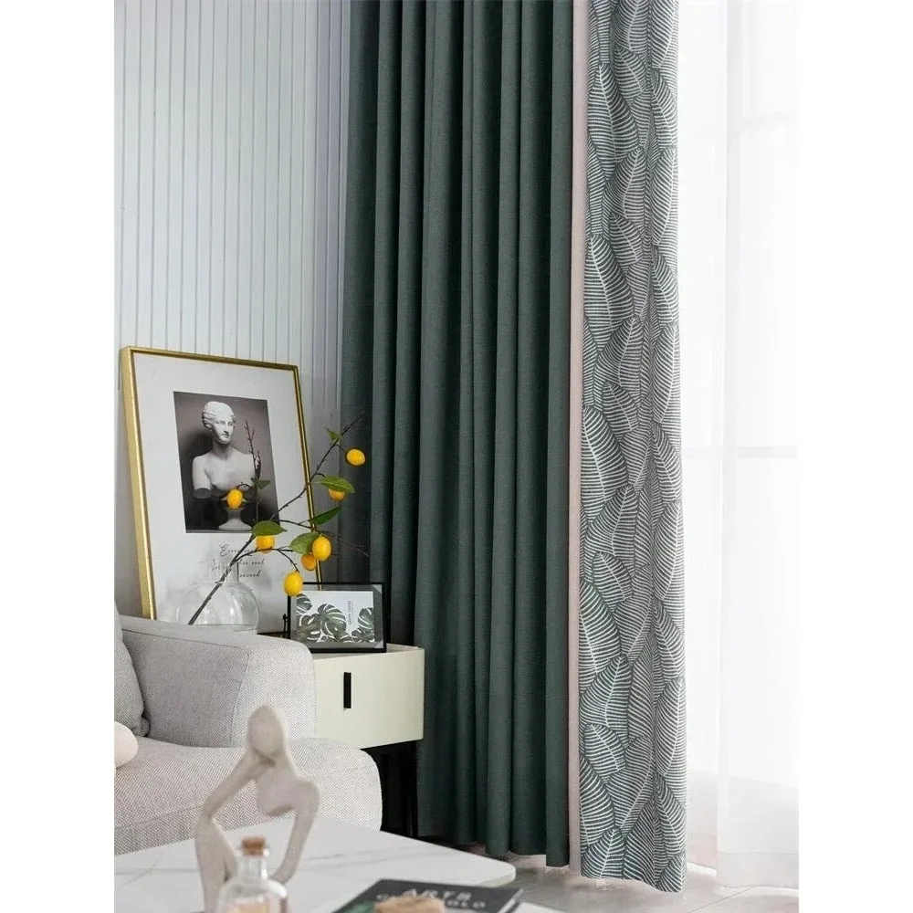 Thickened High-end Chenille Curtain Fabric Simple Shading Curtains for Living Room Bedroom Finished Customization Window Screens
