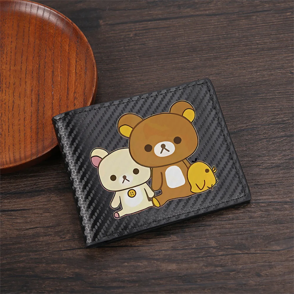 Bears and chick together cute friends Men's Wallets Simple Business Modern Stylish Printing Design Gifts For Father Boyfriend Ch
