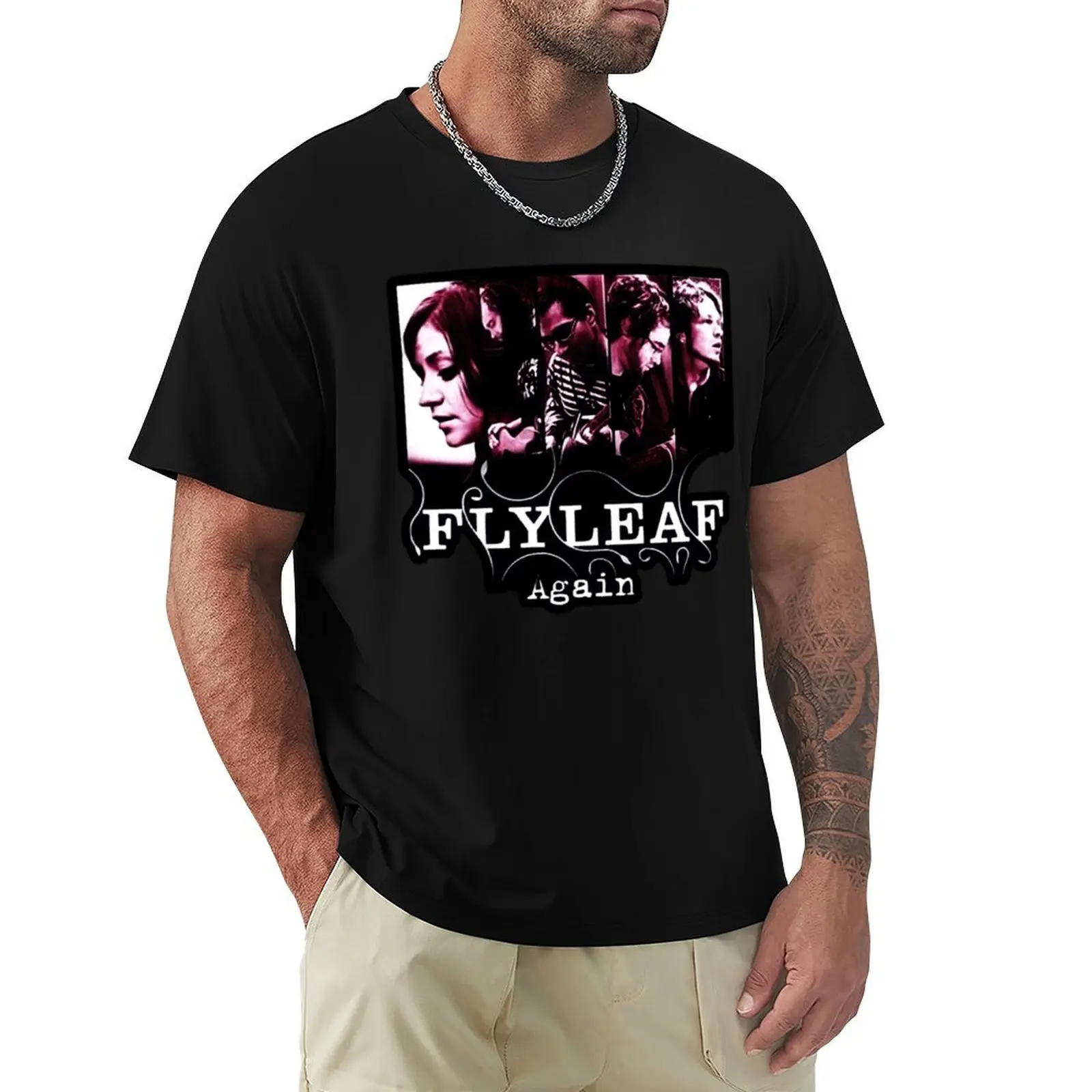 flyleaf again and again happen T-shirt Aesthetic clothing boys whites heavyweights plus size tops heavyweight t shirts for men