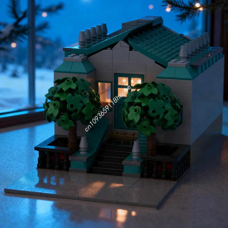 496 قطعة MOC المنزل العبادة المدينة نموذج اللبنات العمارة تجميع هدايا عيد الميلاد DIY بها بنفسك ألعاب إبداعية فكرة الطوب الاطفال #1