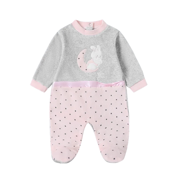 2023 Autumn New High Quality Velvet New Born Baby Romper Girl Casual Lovable Footies Jumpsuit Rompers Baby Girl Clothing 0-12m