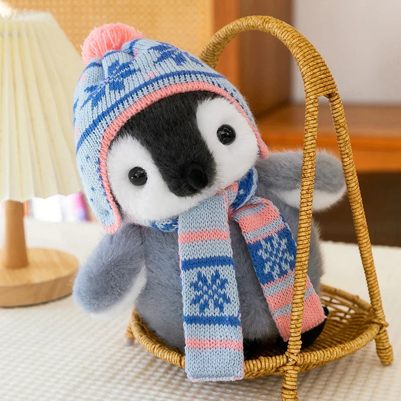 15/23/30CM 모자 펭귄 플러시 장난감 귀여운 모조 펭귄 인형 부드러운 베개 플러시 장난감 어린이 생일 선물 홈 데코