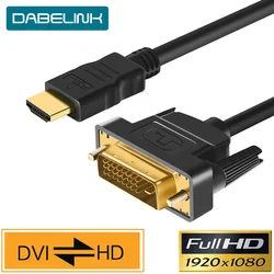 Cable HDMI compatible con DVI macho 24 + 1 adaptador macho DVI-D chapado en oro 1080P para proyector HDTV DVD PlayStation 4 PS4/3 TV BOX