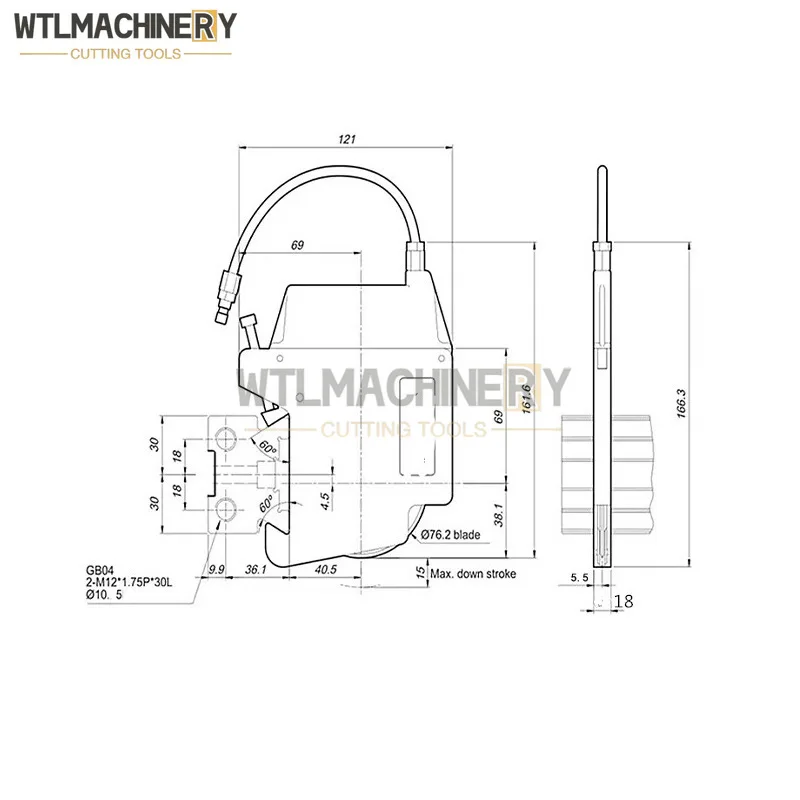 Supporto pneumatico per lama tonda da taglio con lama SKD76x22 T:18mm tipo migliorato taglio circolare coltello resto taglio utensili da taglio