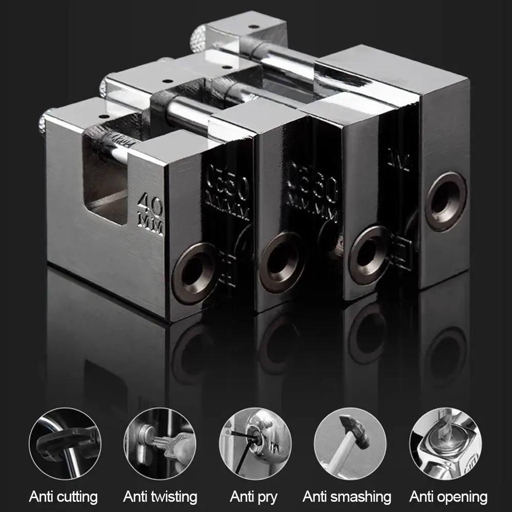 أقفال مفيدة من الفولاذ المقاوم للصدأ شديدة التحمل مضادة للقطع مع مفاتيح قفل مضاد للسرقة أقفال بوابة أمان مضادة للبروج #1