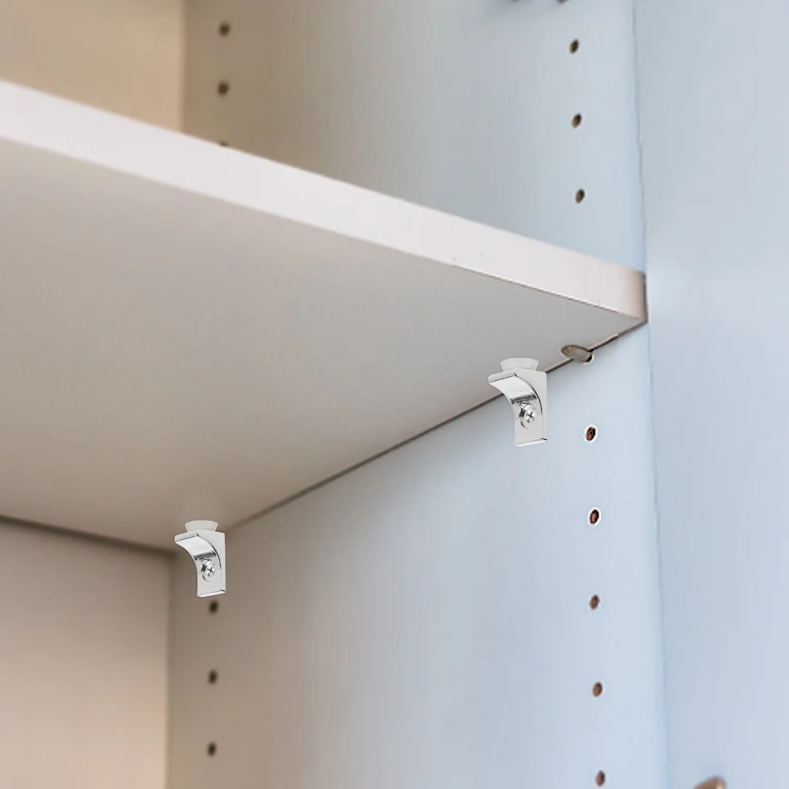 

10Pcs Shelf Support Brackets Zinc Alloy Glossy Finish Cabinet Wardrobe Partition Fixing Accessories for Shelves