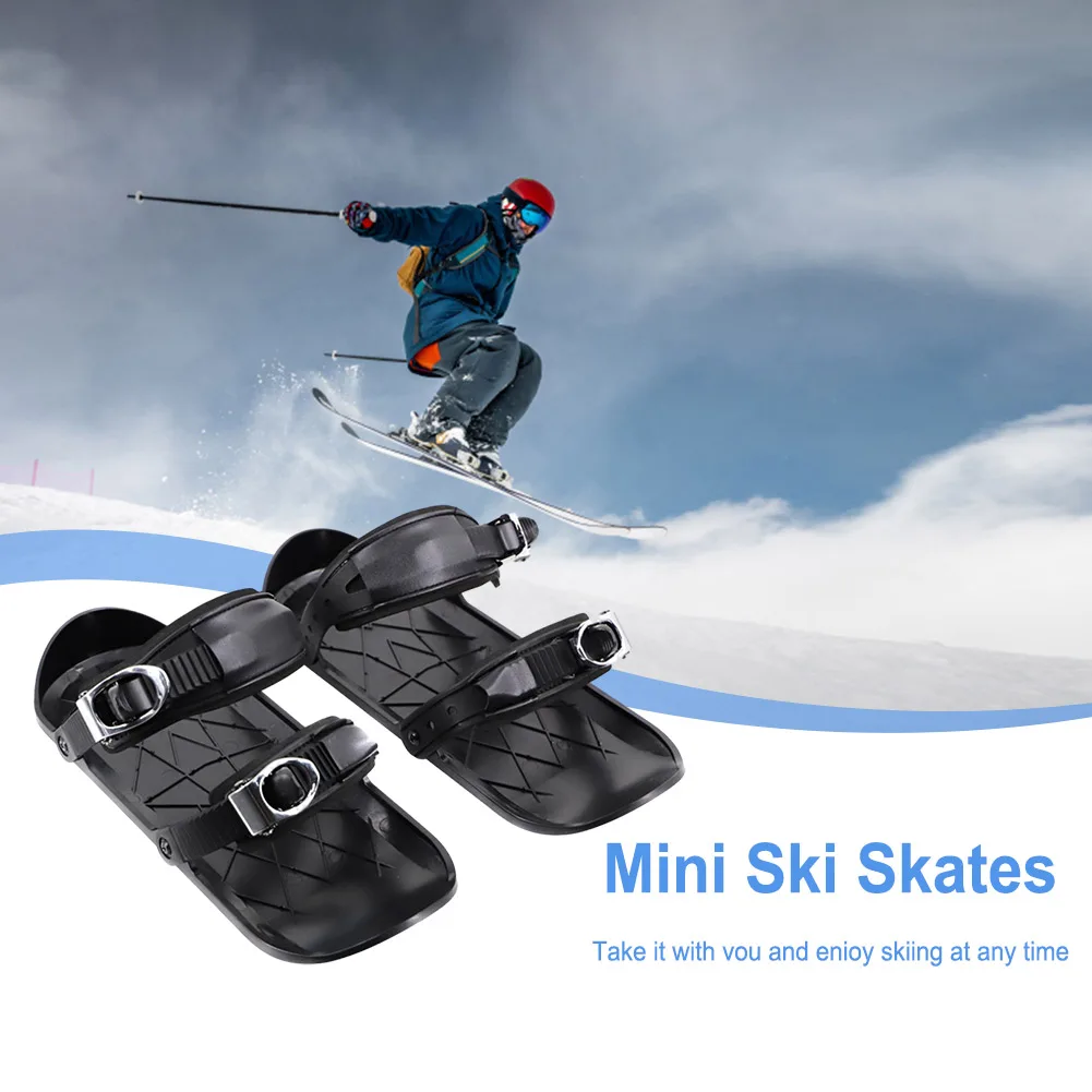 Mini Short Ski Skates Snowboard Boots Skiboards Adjuatable Mini Skating Ski Shoes Portable for Winter Outdoor Sports