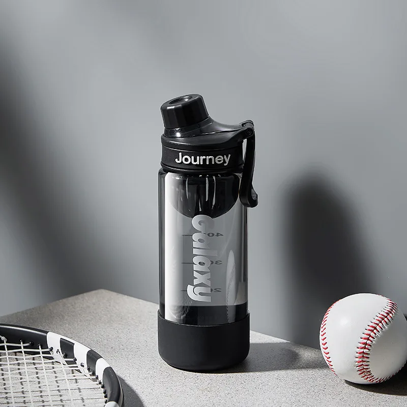 1 Stück Einfache Sport-Wasserflasche Tragbarer Plastikbecher Auslaufsicher Stoßfest mit Teefilter für Fitness Auto Studenten
