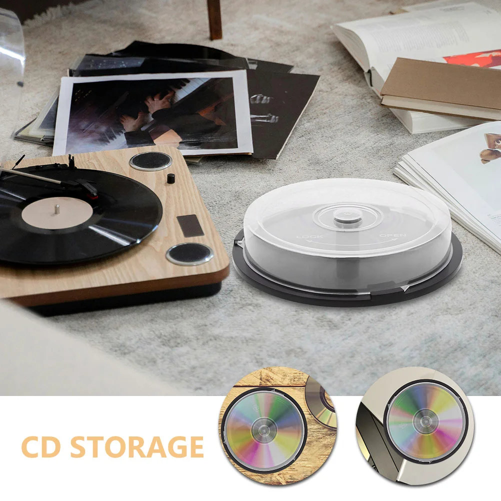 2ชิ้นที่ใส่ CD กล่องจัดเก็บ DVD แบบว่างเปล่ากล่องจัดระเบียบภาชนะถังพลาสติก