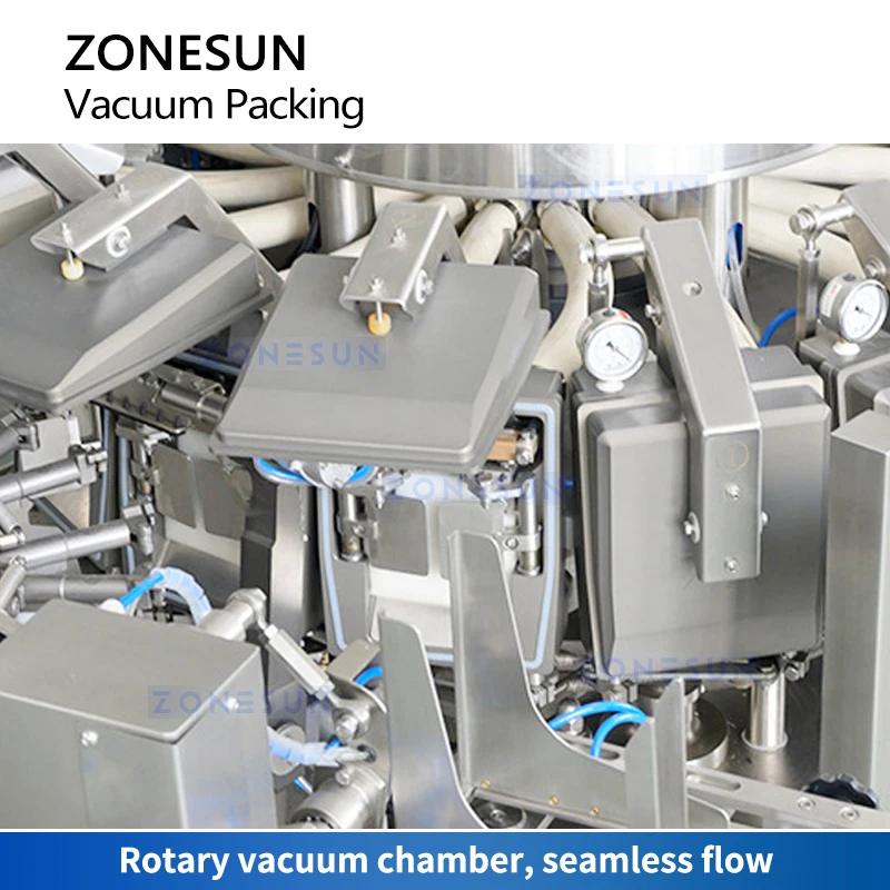 ZONESUN Automatic Rotary Vacuum Packaging Machine Vacuum Seal Bags Foodsaver Meat Snacks Beef Jerky Packing Equipment ZS-VPM16