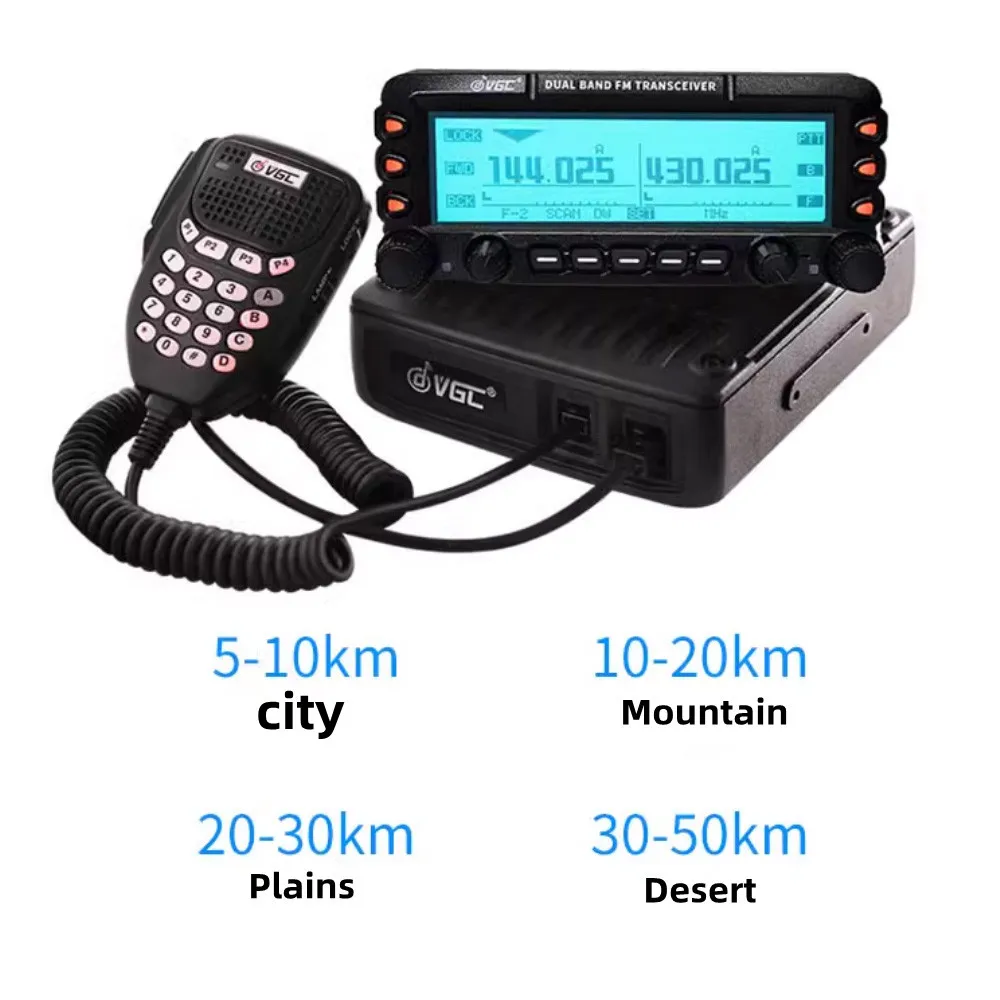 VERO VR-6600PRO tri band 50w mobile radio dual VHF/VHF and UHF/UHF receiver capabilities.DTMF, CTCSS, DCS Calling Modes Supporte