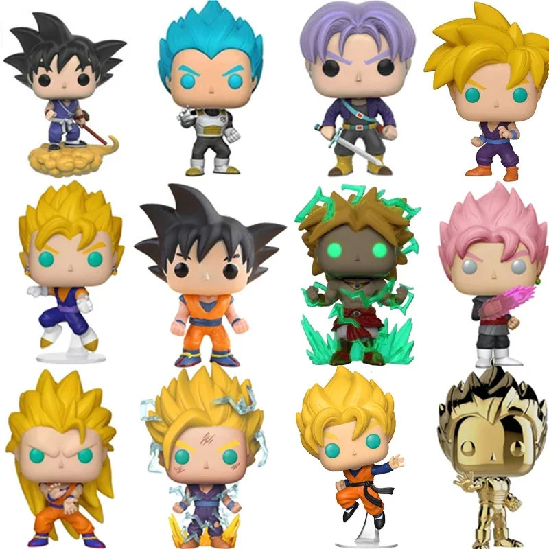 Funko POP Dragon Ball Super Son Goku Vegeta Buu Krillin Torankusu Blue Goku God Super Saiyan Action Figures Model Toys