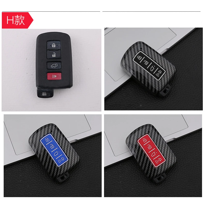 New Carbon ABS 2/3/4 Button Car Key Case Cover For Toyota RAV4 Highlander Avalon Sequoia Tundra Tacoma 4Runner Land Cruise Prius