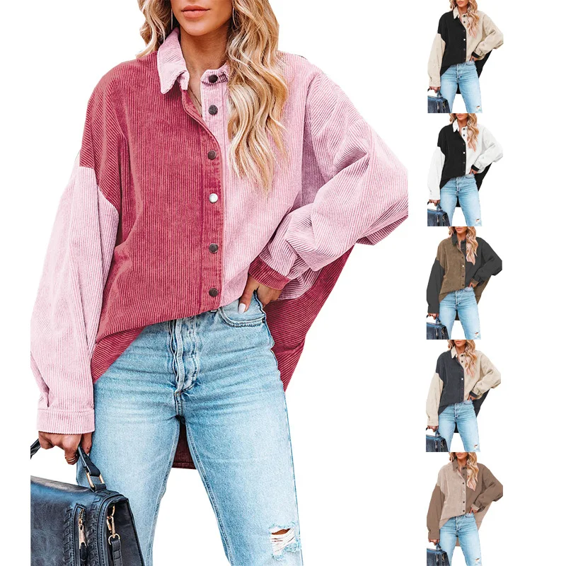 

Женская свободная вельветовая куртка Jaet Color Blo lectual Sle Long Sve Busin Casual Faion Весенняя коллекция