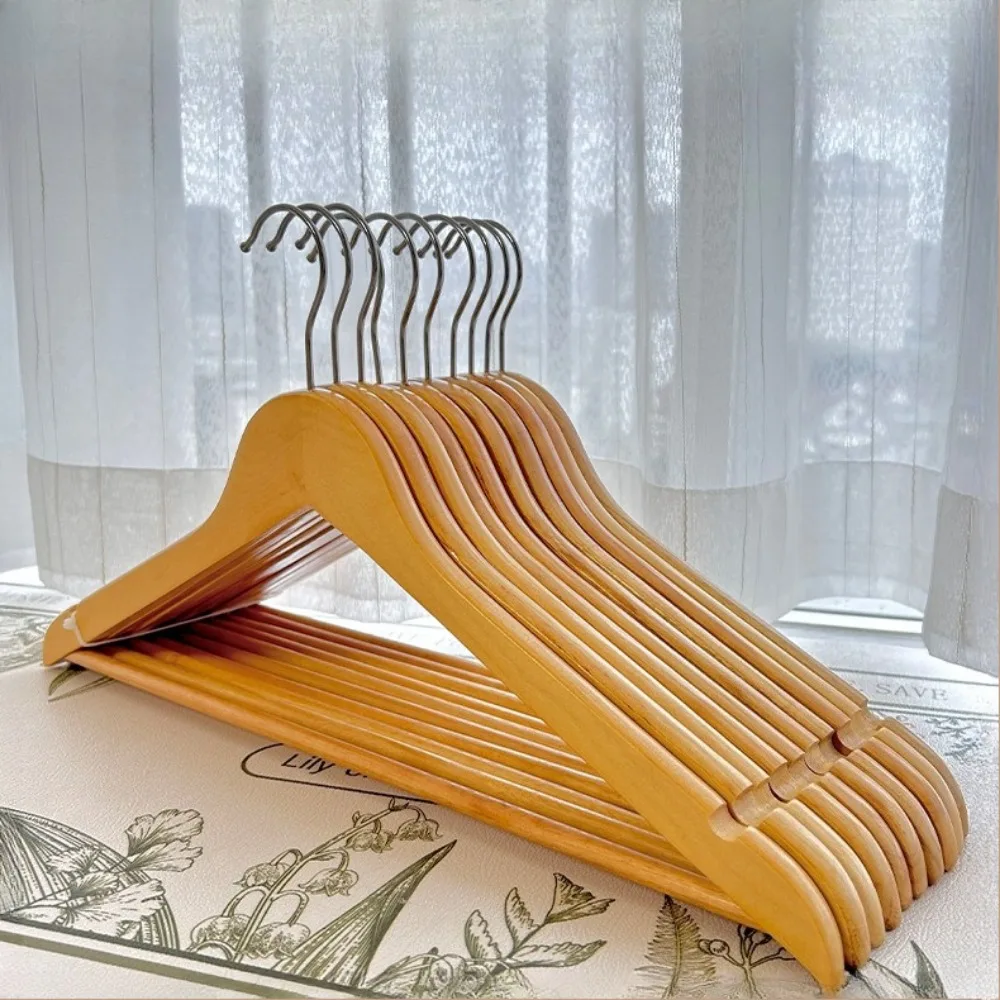 

10pcs Wood Storage Clothes Drying Rack Light Luxury Clothing Store Hotel Home Wardrobe Seamless Storage Clothes Drying Rack