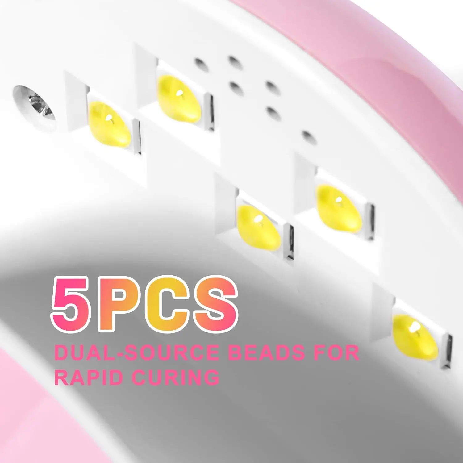 مصباح أظافر صغير بالأشعة فوق البنفسجية بقدرة 18 وات للأظافر الجلية، مصباح علاج فلاش وردي محمول، تصميم مدمج للمنزل والصالون #3