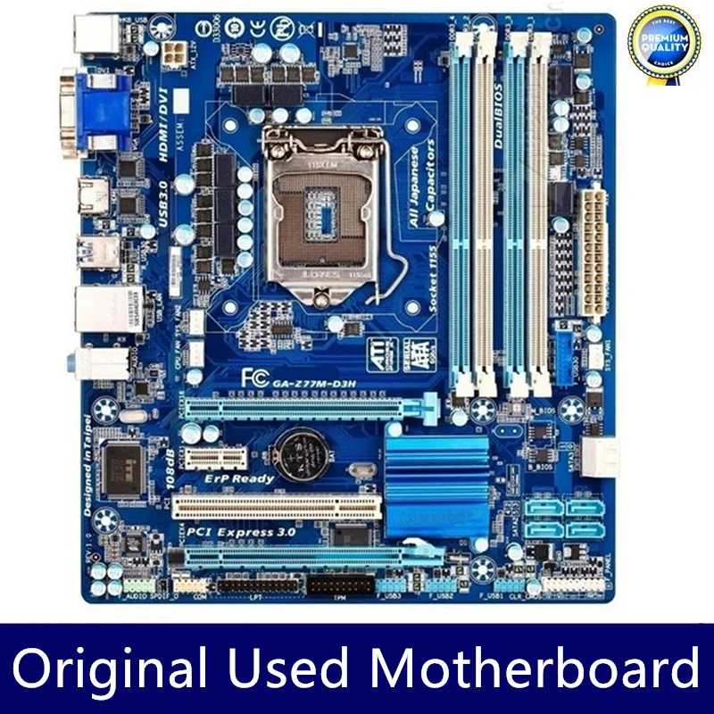 

Б/у GA-Z77M-D3H Z77M-D3H Материнская плата для настольных ПК LGA 1155 i7 i5 i3 HDMI VGA DVI LGA1155 DDR3 32 ГБ USB2.0 SATA III Z77 Материнская плата