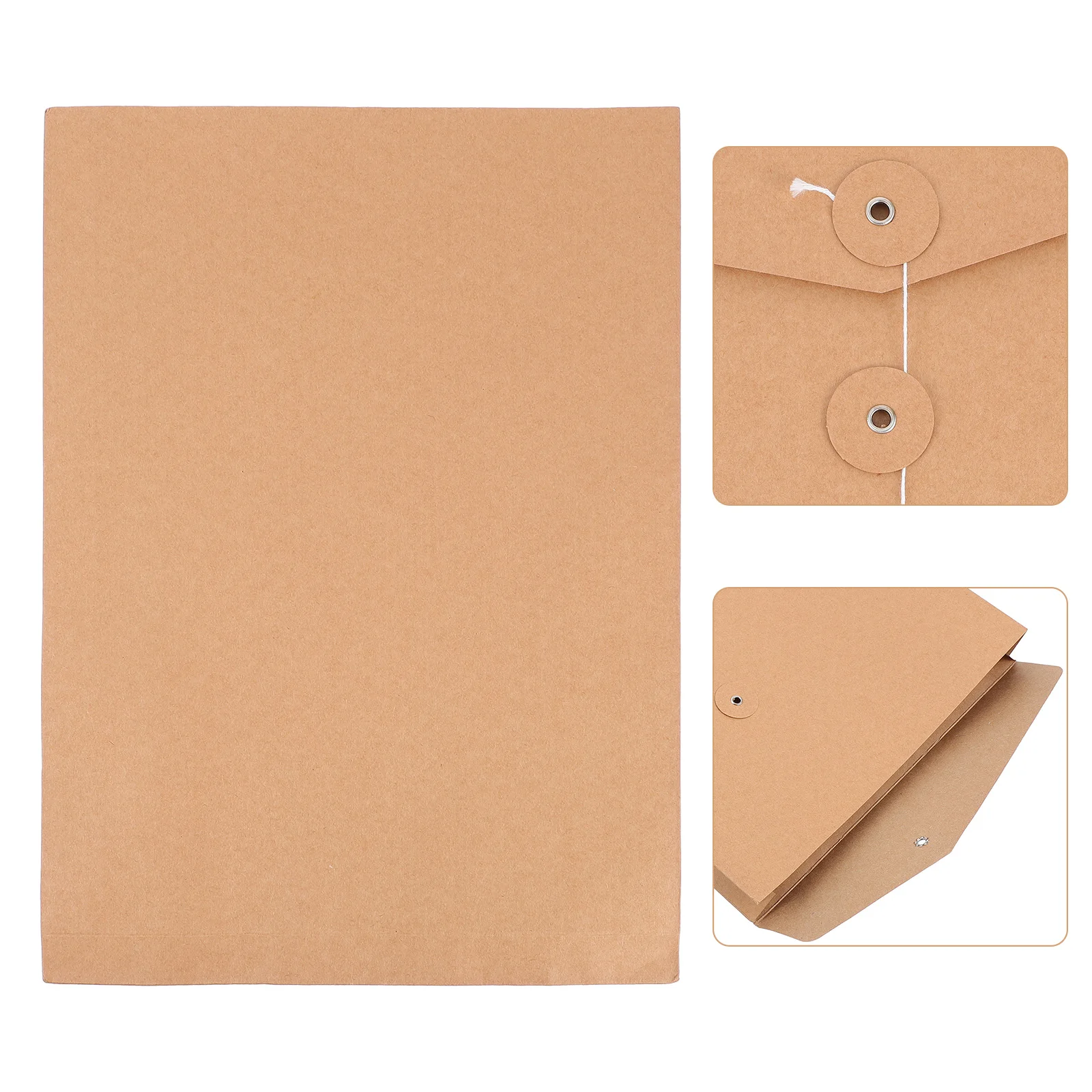 

10pcs Kraft Paper File Folder A4 Size Brown Document Bag Bills Storage Envelope Portfolio Office School Business Travel