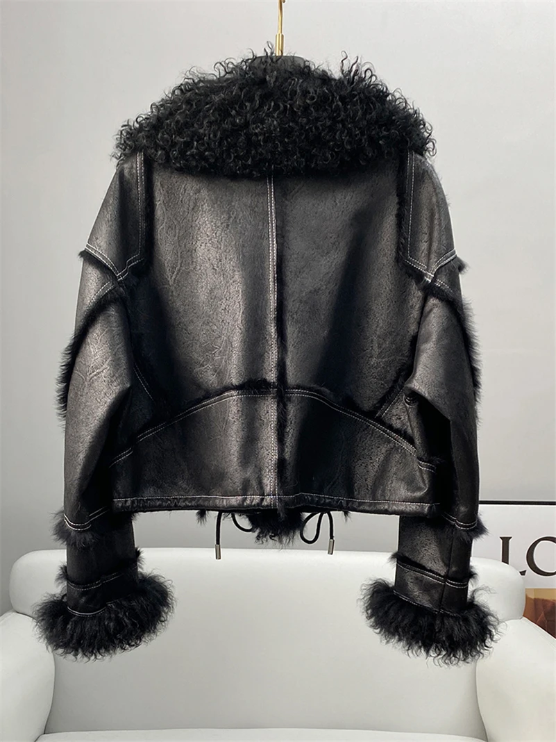 Aorice Winter Real Rabbit Fur Linging Coat Jacket femminile collo di pelliccia di volpe cappotti Lady Over Size Parka Trench CT2106