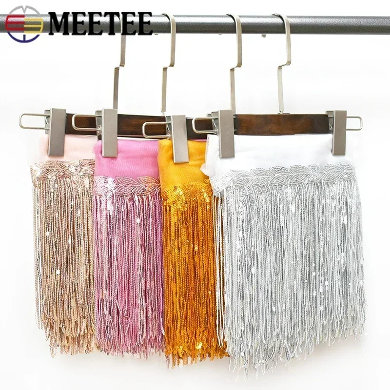 1/2/3/4/5Yards 10cm Sequin Tassel Fringe for Sewing Lace Trim Fringes Ribbon Garment Dress Decoration Trimmings DIY Accessories